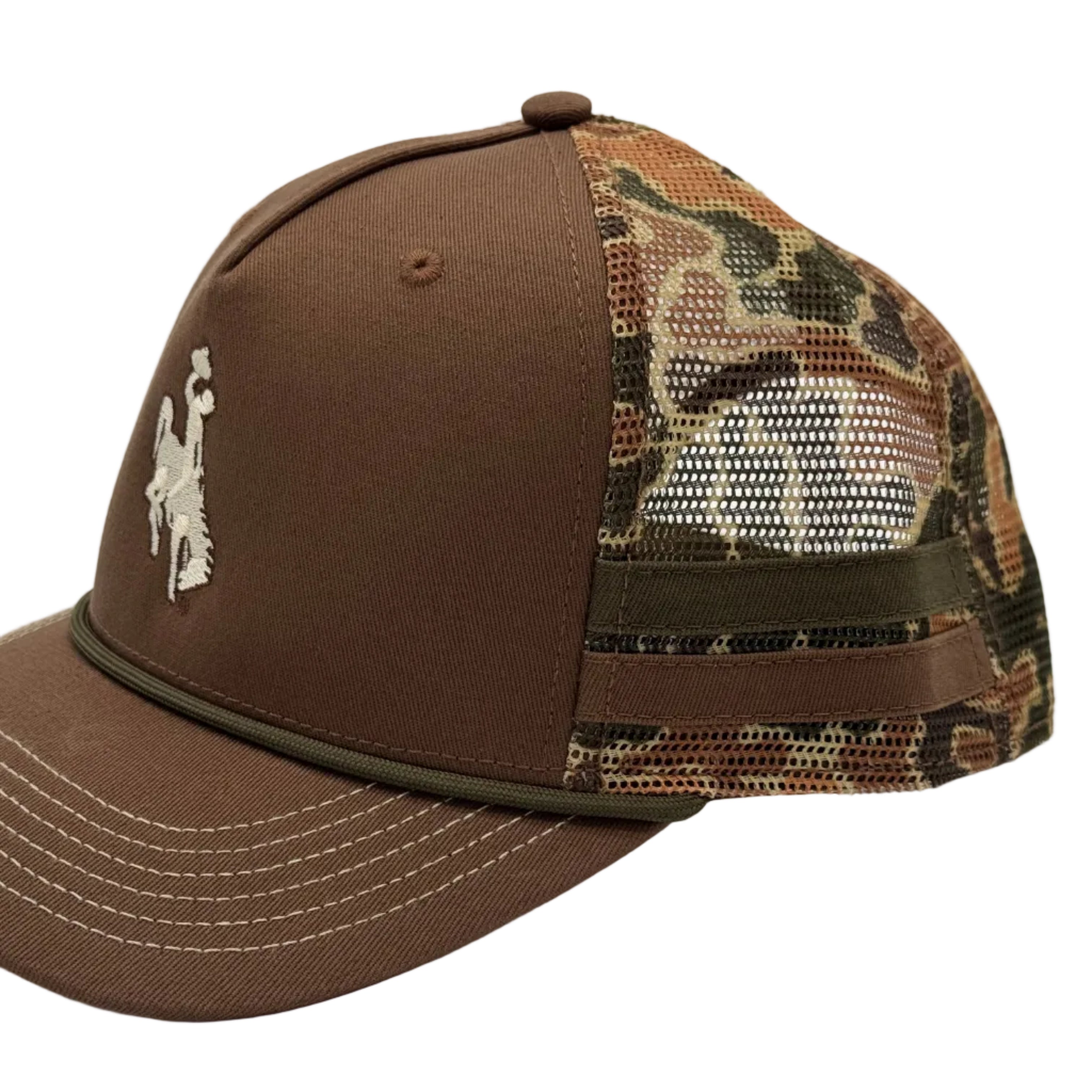 Wyoming Bronco Duck Camo Trucker