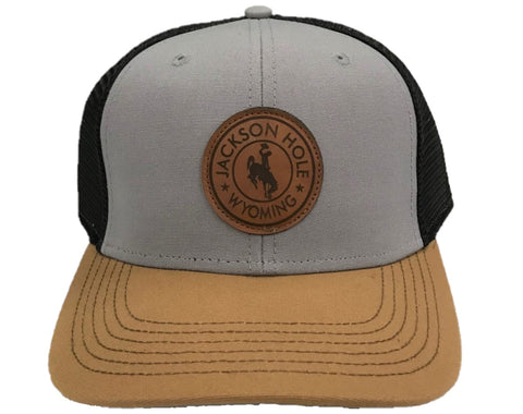 Bronco Circle Leather Patch Hat